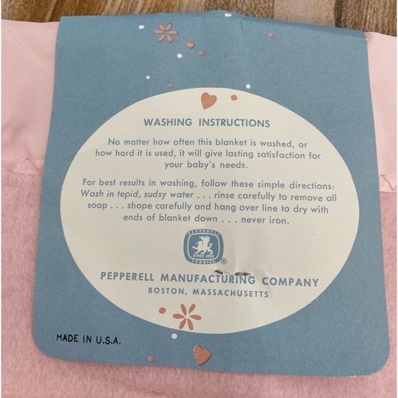 🆕 Vintage Baby Pepperell 36”x 50” Pink Blanket NWT - Picture 6 of 6